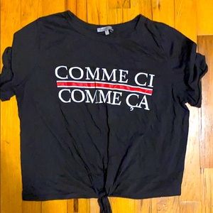 Comme ci conne ca crop tshirt